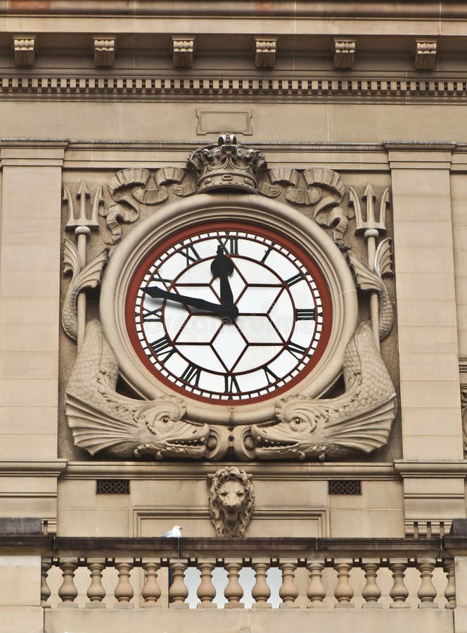 Orologio - particolare della costruzione della Camera della dogana di Sydney fotografia stock Orologio - particolare della costruzione della Camera della dogana di Sydney fotografia stock