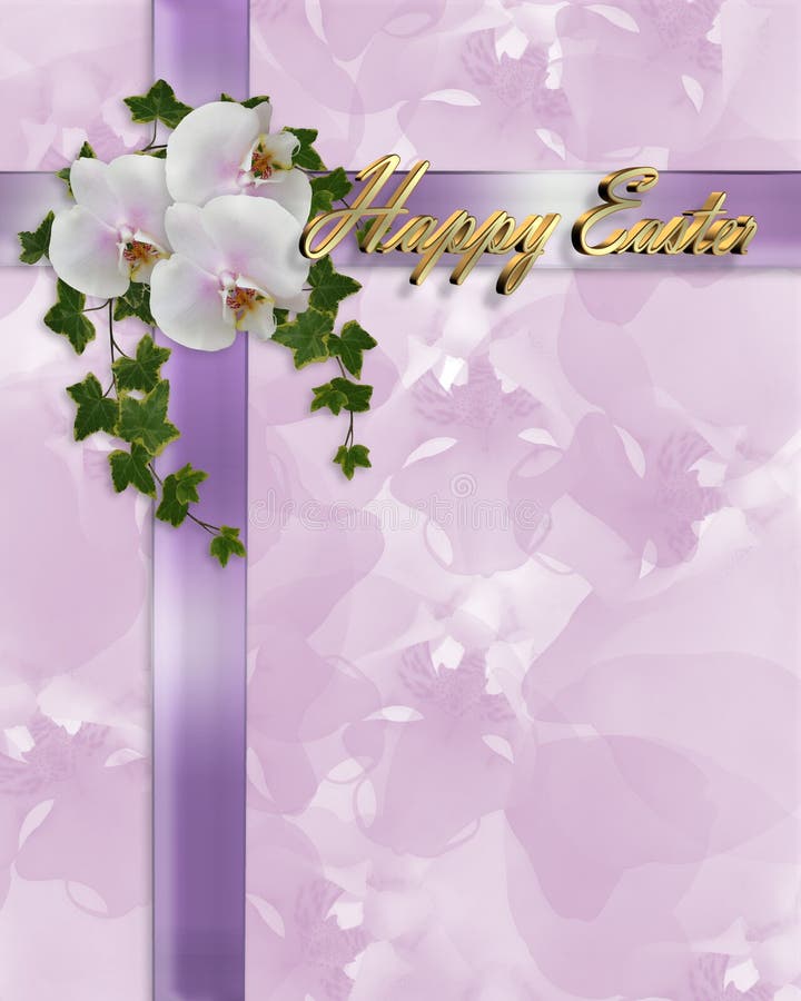 Orquídeas e hera da beira de Easter ilustração do vetor Orquídeas e hera da beira de Easter ilustração do vetor