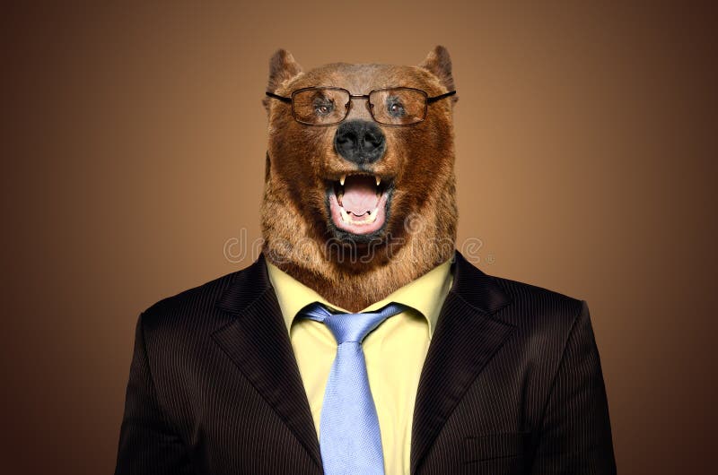 Orso divertente in un vestito fotografia stock libera da diritti Orso divertente in un vestito fotografia stock libera da diritti