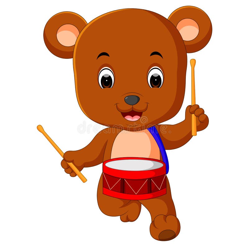 Bambino Che Gioca Con Un Tamburo Illustrazione Vettoriale