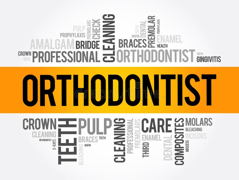 Orthodontist Word Cloud Collage, Health Concept Background Stock