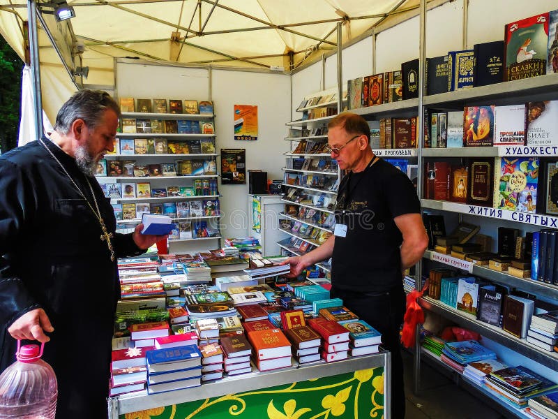 The Orthodox book fair in the Gomel region of the Republic of Belarus. stock photography