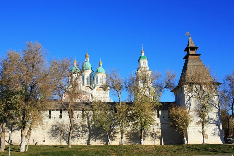 Towers and walls of the Astrakhan Kremlin. Towers and walls of the Astrakhan Kremlin