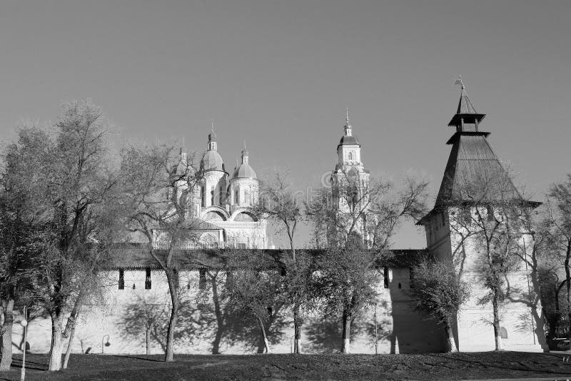 Towers and walls of the Astrakhan Kremlin. Towers and walls of the Astrakhan Kremlin