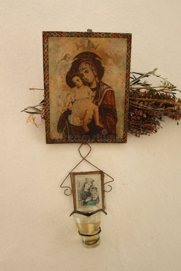 Orthodox Christian Icon of Maria and Jesus Stock Image - Image of ...