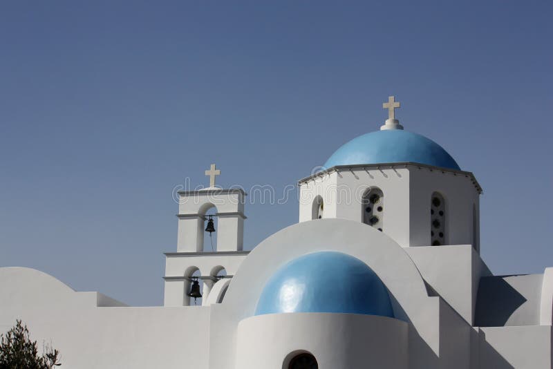 Orthodoxe kerk Santorini royalty-vrije stock foto