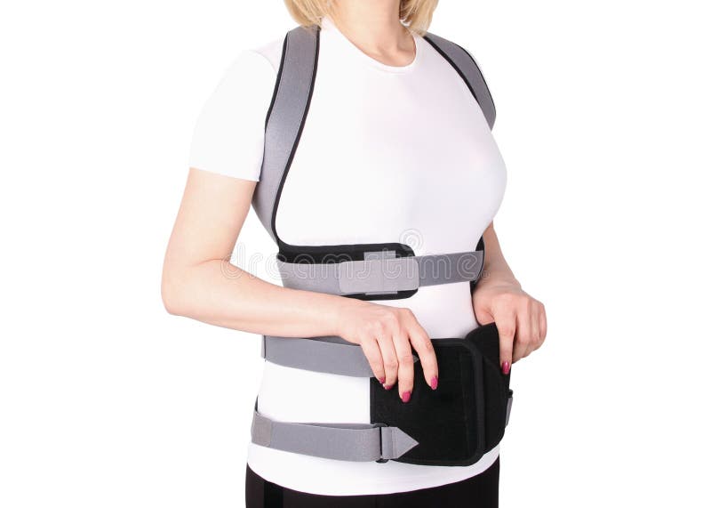 Orthopedic Lumbar Corset on the Human Body. Back Brace Waist Support Belt  for Back Stock Image - Image of adjustable, corrector: 209016163