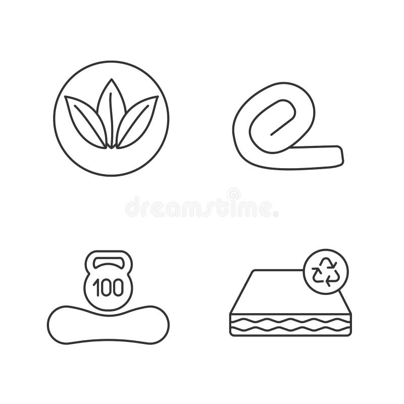 Orthopedic mattress linear icons set royalty free illustration