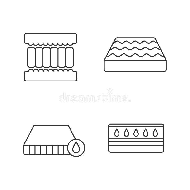 Orthopedic mattress linear icons set stock illustration