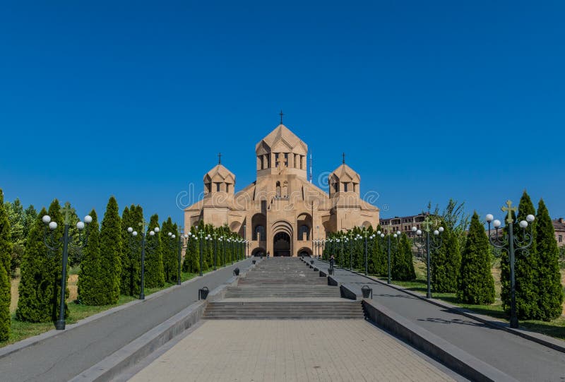 Ortodoxa gränsmärken i Yerevan, Armenien arkivbilder Ortodoxa gränsmärken i Yerevan, Armenien arkivbilder