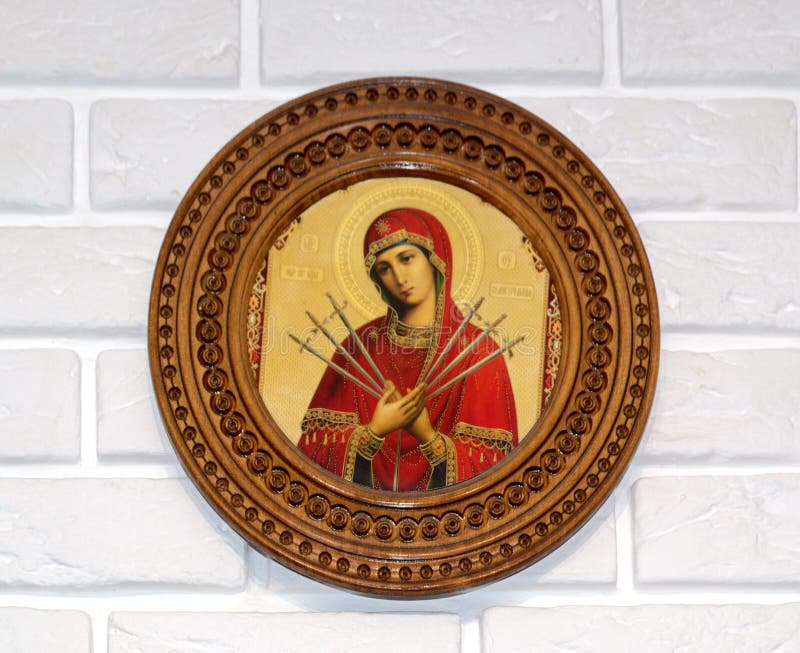 Ortodoxo cristiano icono en la pared