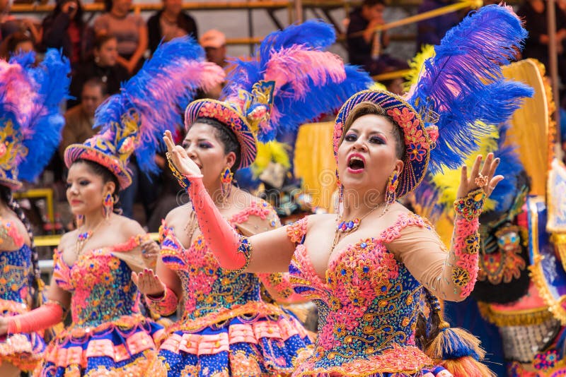 ORURO, BOLIVIA - FEBRUARY 10, 2018: Dancers at Oruro Carnival in ...