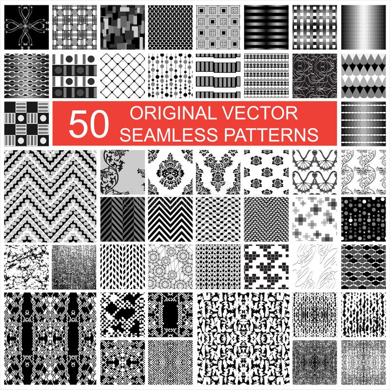 Fifty original vector seamless pattern texture backgrounds. Fifty original vector seamless pattern texture backgrounds