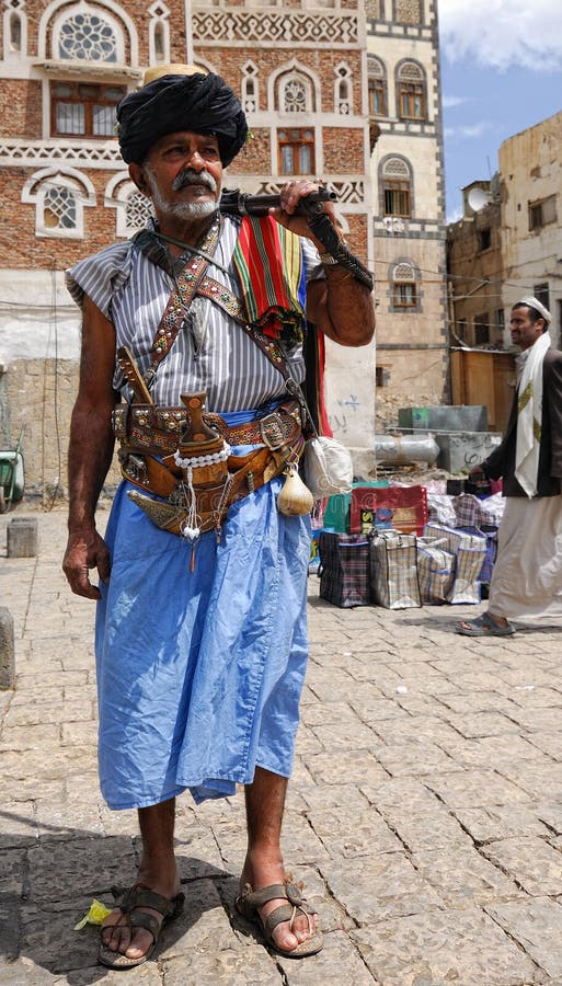 Orężny mężczyzna stary Yemen