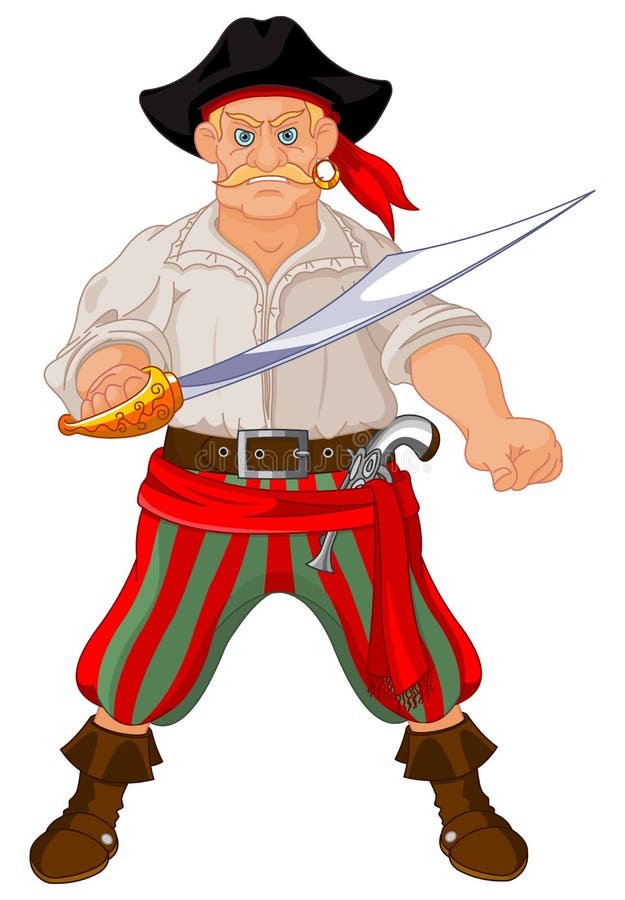 Uzbrojony pirat ilustracja wektor