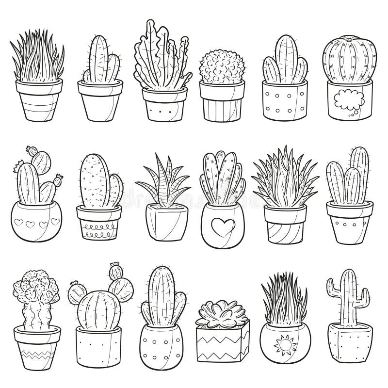 conjunto de cactos, ilustração em vetor plana dos desenhos animados.  9206561 Vetor no Vecteezy