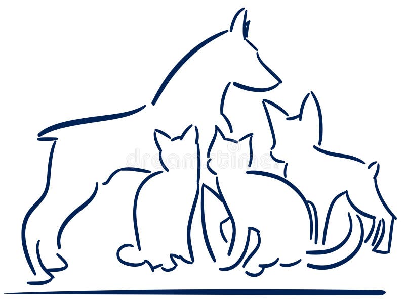 Os animais estilizados agradáveis isolaram o logotipo ilustração do vetor Os animais estilizados agradáveis isolaram o logotipo ilustração do vetor