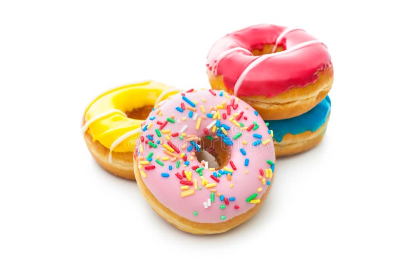 Donuts deliciosos com confeitos imagens de stock royalty free