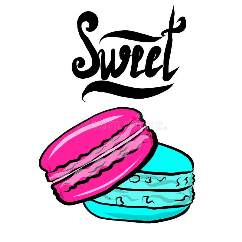 Os bolinhos de amêndoa doces, ilustração do vetor isolaram-se ilustração stock Os bolinhos de amêndoa doces, ilustração do vetor isolaram-se ilustração stock