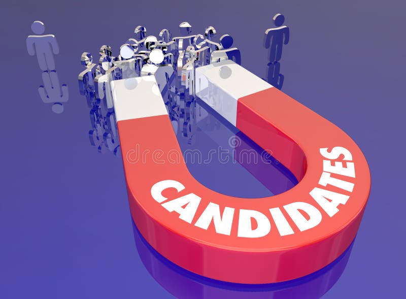 Os candidatos atraem Job Applicants Magnet People Word
