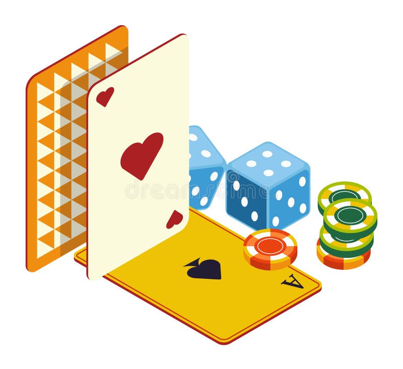 Os cartões do jogo e as microplaquetas de pôquer, cortam, clube em linha do casino ilustração do vetor Os cartões do jogo e as microplaquetas de pôquer, cortam, clube em linha do casino ilustração do vetor