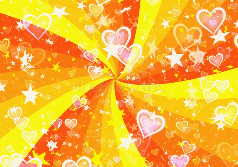 Os corações e as estrelas claros sonhadores no sol irradiam fundos ilustração royalty free Os corações e as estrelas claros sonhadores no sol irradiam fundos ilustração royalty free