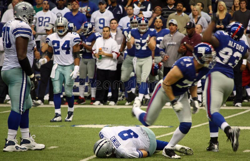 Cowboys Tony Romo Sofreu Saco imagem de stock
