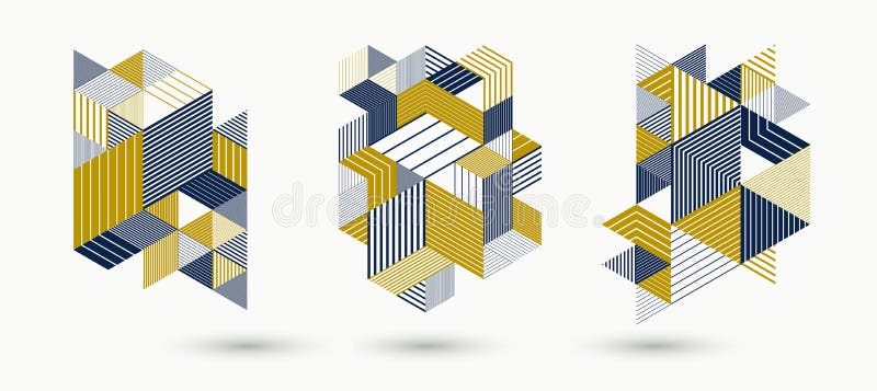 os cubos 3D e os triângulos alinharam os fundos abstratos listrados do vetor ajustados com os elementos retros do estilo isolados ilustração royalty free os cubos 3D e os triângulos alinharam os fundos abstratos listrados do vetor ajustados com os elementos retros do estilo isolados ilustração royalty free