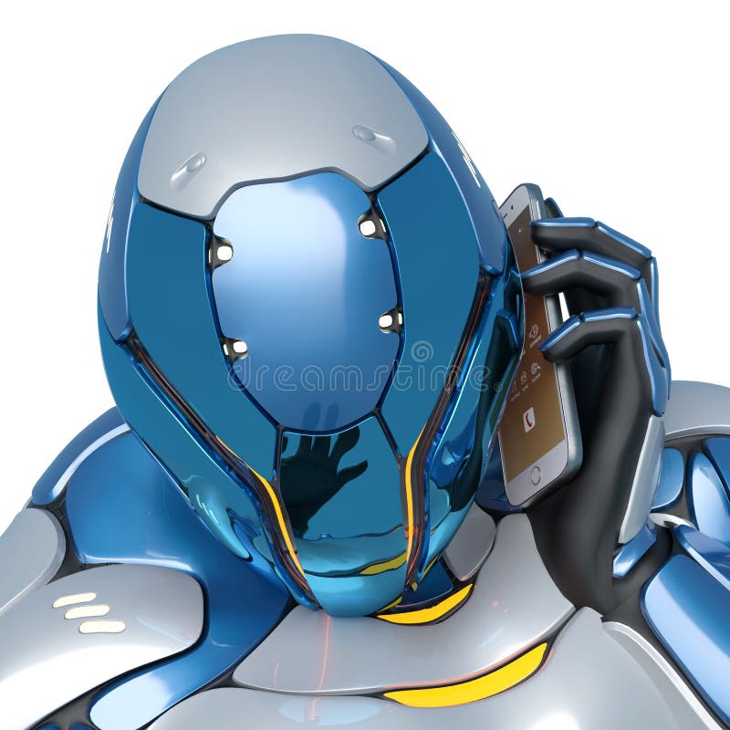 Os desenhos animados do astronauta de Sci fi estão falando no telefone celular em um fim branco do fundo acima ilustração do vetor Os desenhos animados do astronauta de Sci fi estão falando no telefone celular em um fim branco do fundo acima ilustração do vetor