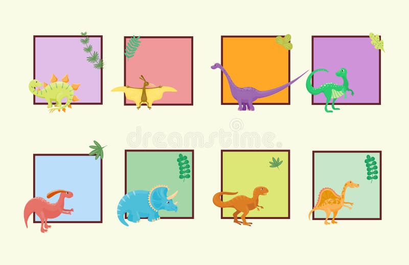 Os Dinossauros Dos Desenhos Animados Vector Do Réptil Pré-histórico Animal  Do Caráter De Dino Do Monstro Da Ilustração O Dragão J Ilustração do Vetor  - Ilustração de desenho, animal: 100903161