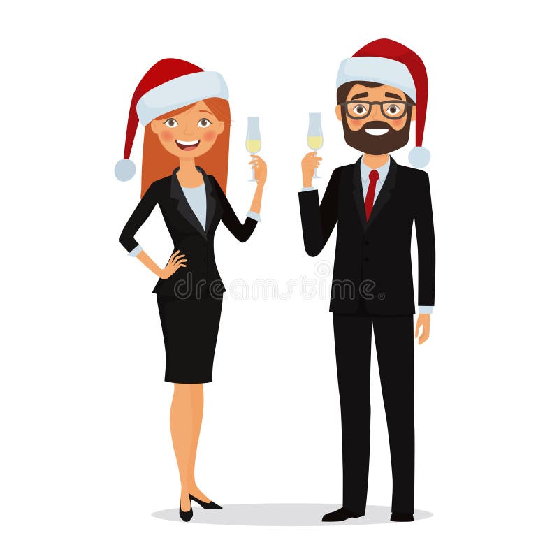 Os executivos felicitam nos feriados do Natal ilustração do vetor Os executivos felicitam nos feriados do Natal ilustração do vetor