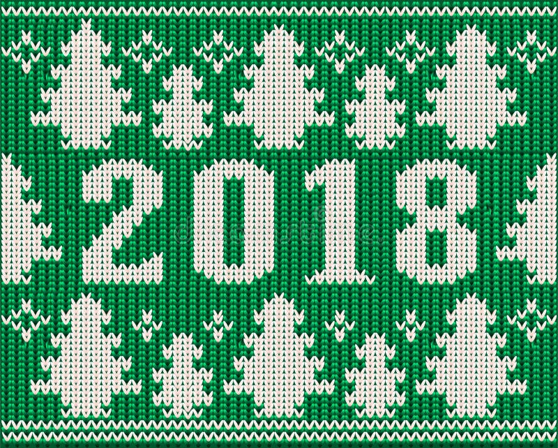 Os feriados do Feliz Natal fizeram malha o papel de parede, 2018 anos novo, n ilustração royalty free Os feriados do Feliz Natal fizeram malha o papel de parede, 2018 anos novo, n ilustração royalty free
