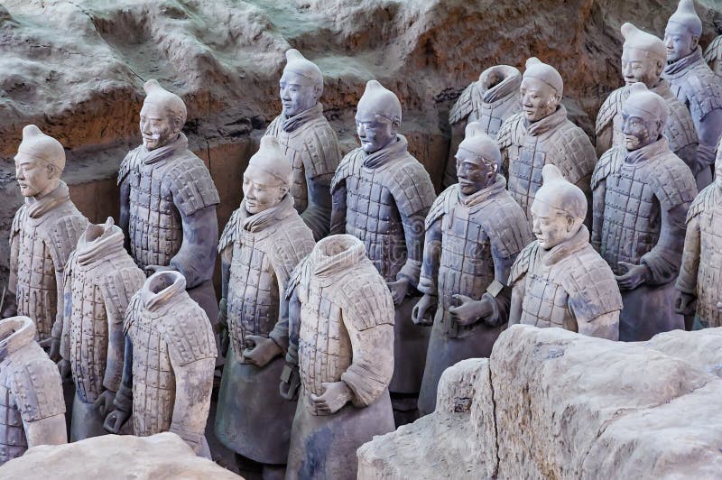 Os guerreiros da terracota Xi do `, China imagem de stock Os guerreiros da terracota Xi do `, China imagem de stock