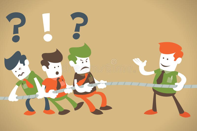 Os indivíduos corporativos retros têm um conflito. ilustração royalty free Os indivíduos corporativos retros têm um conflito. ilustração royalty free