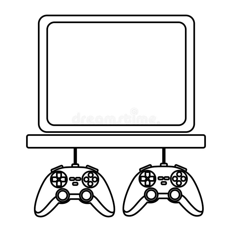 Os Jogos De Vídeo Jogam Desenhos Animados Do Console Ilustração do