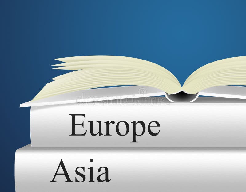 Os livros de Europa indicam o guia e o asiático do curso ilustração stock Os livros de Europa indicam o guia e o asiático do curso ilustração stock