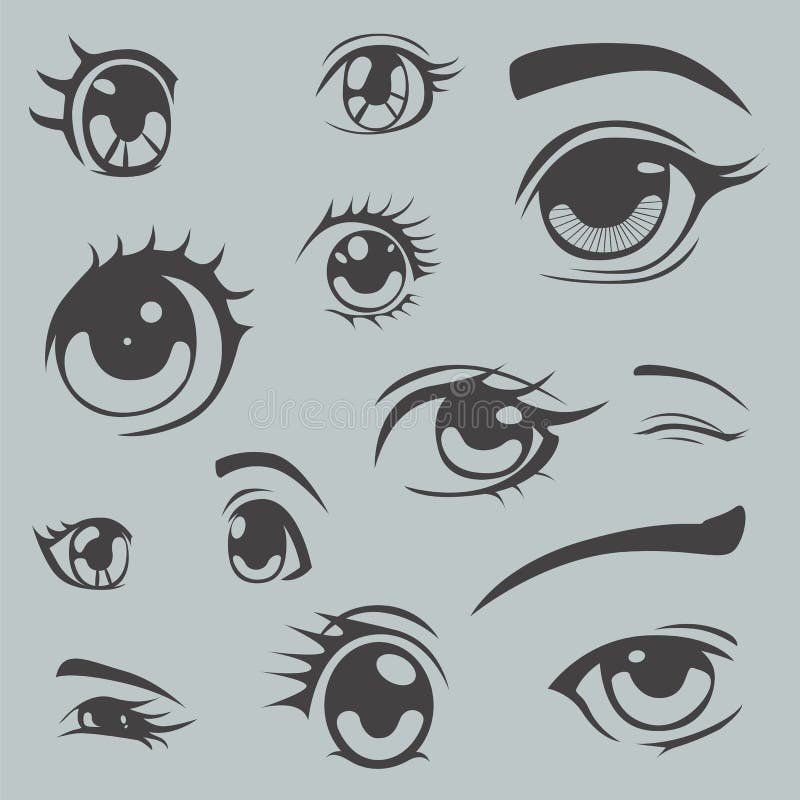 Olhos Do Anime Ilustrações, Vetores E Clipart De Stock – (13,570