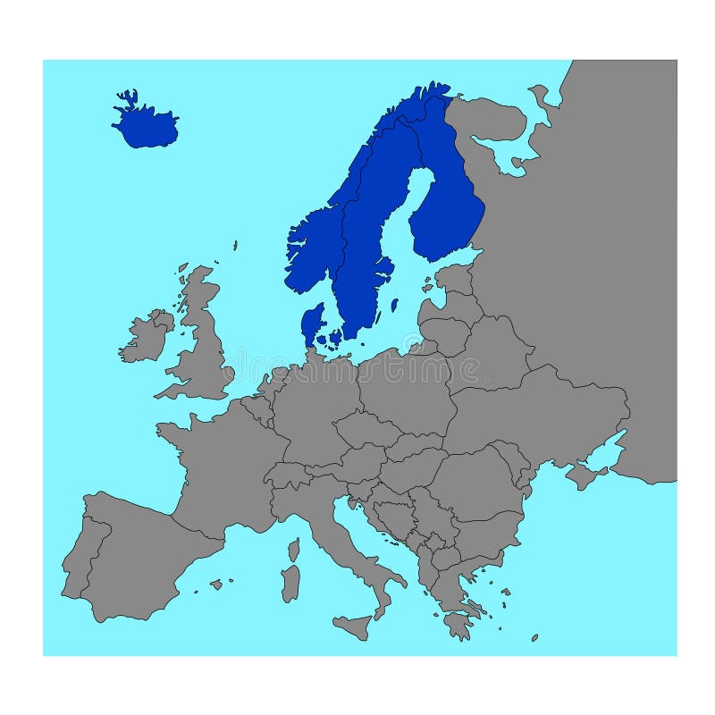 Escandinávia, Uma Sub-região Do Mapa Político Do Norte Da Europa Ilustração  do Vetor - Ilustração de atlas, jutland: 249968413