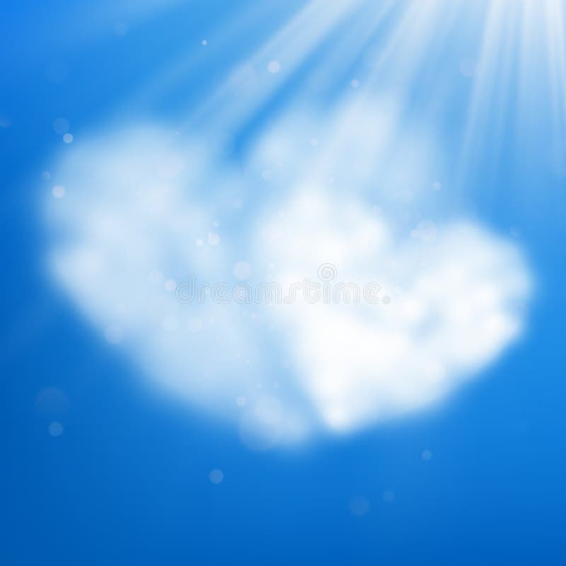 Os pares do coração deram forma à nuvem no céu azul Dia do Valentim s Eps 10 ilustração stock Os pares do coração deram forma à nuvem no céu azul Dia do Valentim s Eps 10 ilustração stock