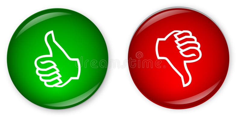 Os polegares acima & abotoam-se para baixo ilustração do vetor Os polegares acima & abotoam-se para baixo ilustração do vetor