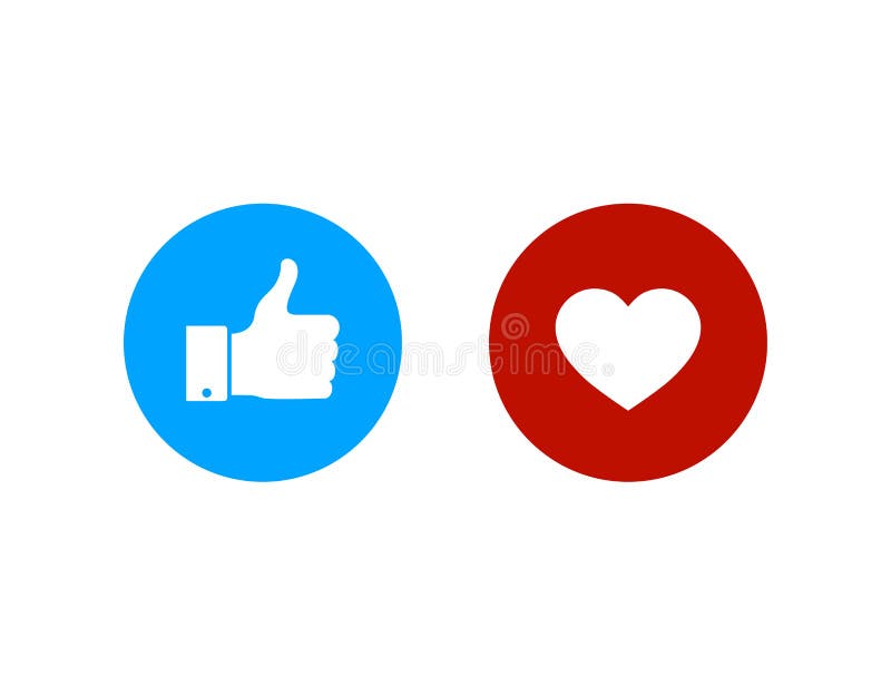 Os polegares levantam e o ?cone do cora??o Botões do gosto e do coração Bom ícone liso para meios sociais Vetor eps10 ilustração do vetor Os polegares levantam e o ?cone do cora??o Botões do gosto e do coração Bom ícone liso para meios sociais Vetor eps10 ilustração do vetor