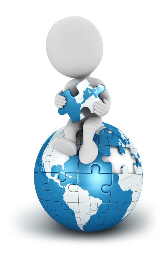 os povos 3d brancos assentados na terra azul confundem ilustração stock os povos 3d brancos assentados na terra azul confundem ilustração stock