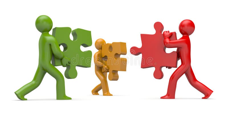 os povos 3d conectam enigmas ilustração do vetor os povos 3d conectam enigmas ilustração do vetor