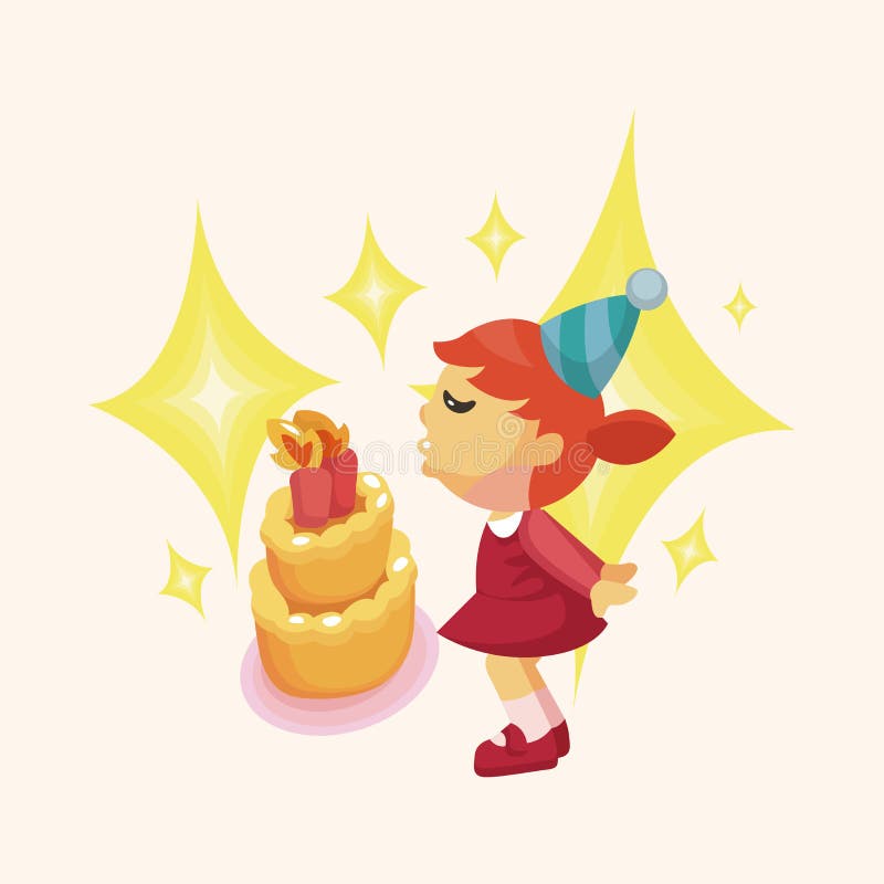 Os povos comemoram os elementos do tema do aniversário ilustração royalty free