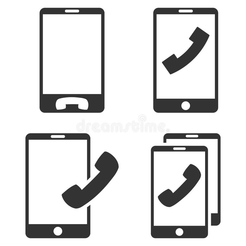 Os telefones celulares Vector o grupo liso do ícone ilustração do vetor Os telefones celulares Vector o grupo liso do ícone ilustração do vetor