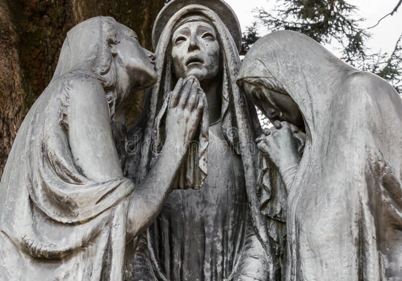 The Three Marys at the foot of the cross of Christ. The Three Marys at the foot of the cross of Christ