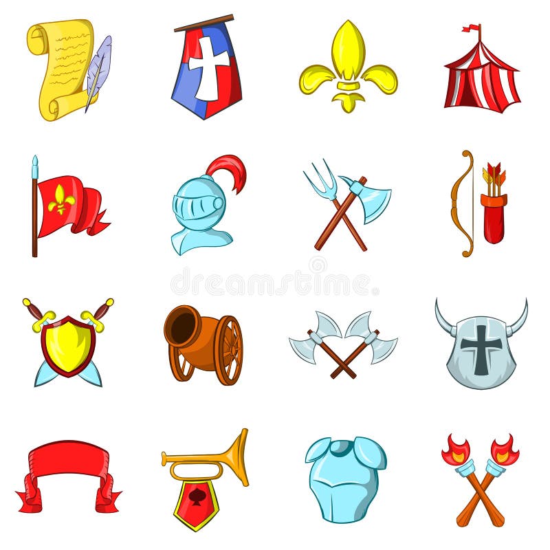 Os ícones da Idade Média ajustados ilustração stock Os ícones da Idade Média ajustados ilustração stock