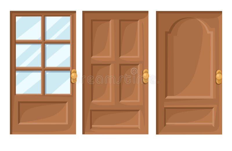 Os ícones das portas ajustados abrigam desenhos animados e projetam a página isolada da site da ilustração do vetor da ilustração ilustração royalty free Os ícones das portas ajustados abrigam desenhos animados e projetam a página isolada da site da ilustração do vetor da ilustração ilustração royalty free