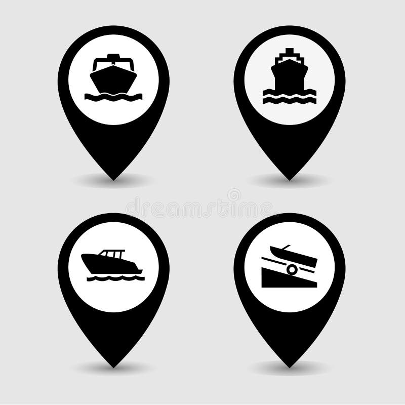 Os ícones do ponteiro do pino do transporte ajustaram-se grande para todo o uso Vetor eps10 ilustração stock Os ícones do ponteiro do pino do transporte ajustaram-se grande para todo o uso Vetor eps10 ilustração stock