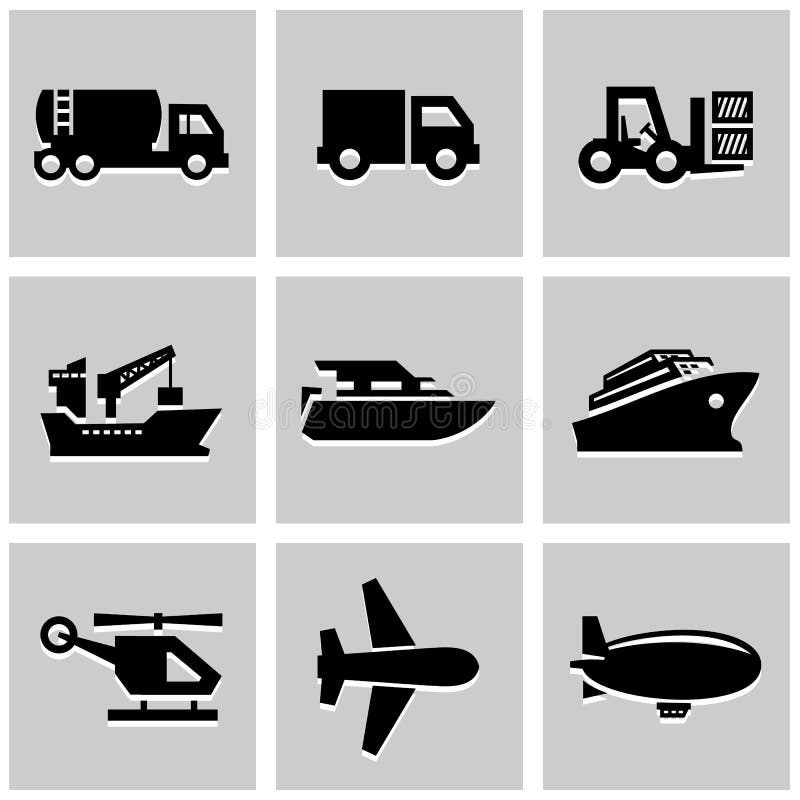 Os ícones do transporte ajustaram-se grande para todo o uso Vetor eps10 ilustração royalty free Os ícones do transporte ajustaram-se grande para todo o uso Vetor eps10 ilustração royalty free